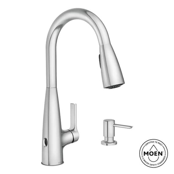 MOEN Haelyn Touchless Single-Handle Pull-Down Sprayer Kitchen Faucet MotionSense Wave and Power Clean in Polished Chrome