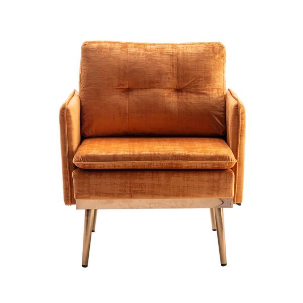 orange velvet occasional chair