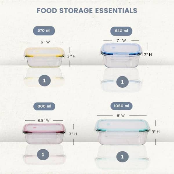 LOCK & LOCK Easy Essentials 10-Piece Square Food Storage Container Set,  HPL980CLQ5 - The Home Depot