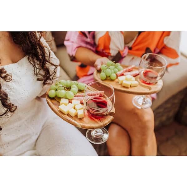 Wine Appetizer Plates - 9 in. Rustic Acacia Medium Brown Wood Cheese Boards