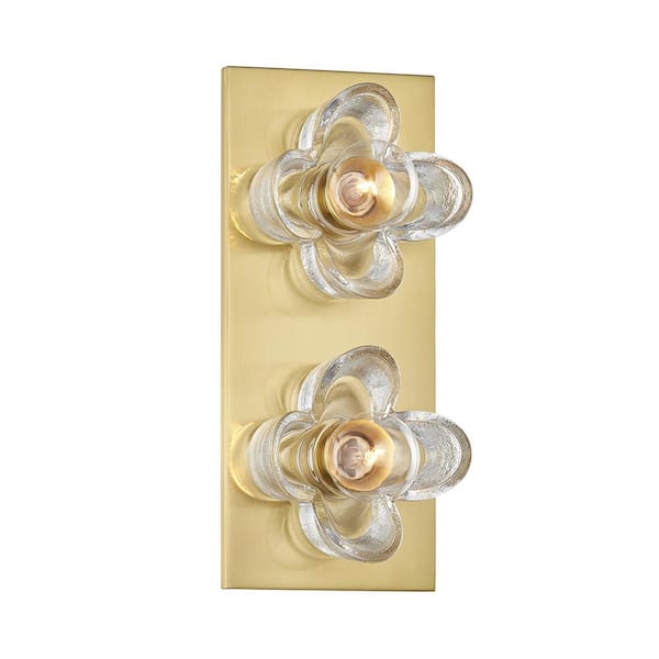 MITZI HUDSON VALLEY LIGHTING Shea 11 in. 2-Light Aged Brass Vanity Light  H410302-AGB - The Home Depot