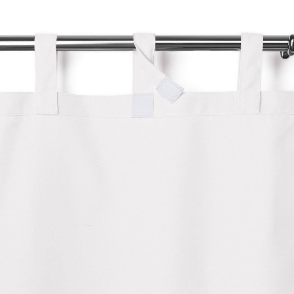 White Polyester Light-Filtering Tab Top Window Panel