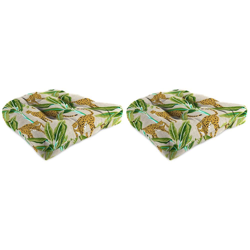 18" x 18" Multicolor Tufted Outdoor Wicker Seat Cushions