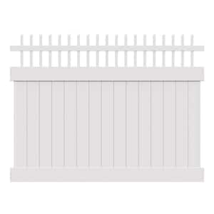 Carson 6 ft. x 8 ft. White Vinyl Open Picket Top Fence Panel