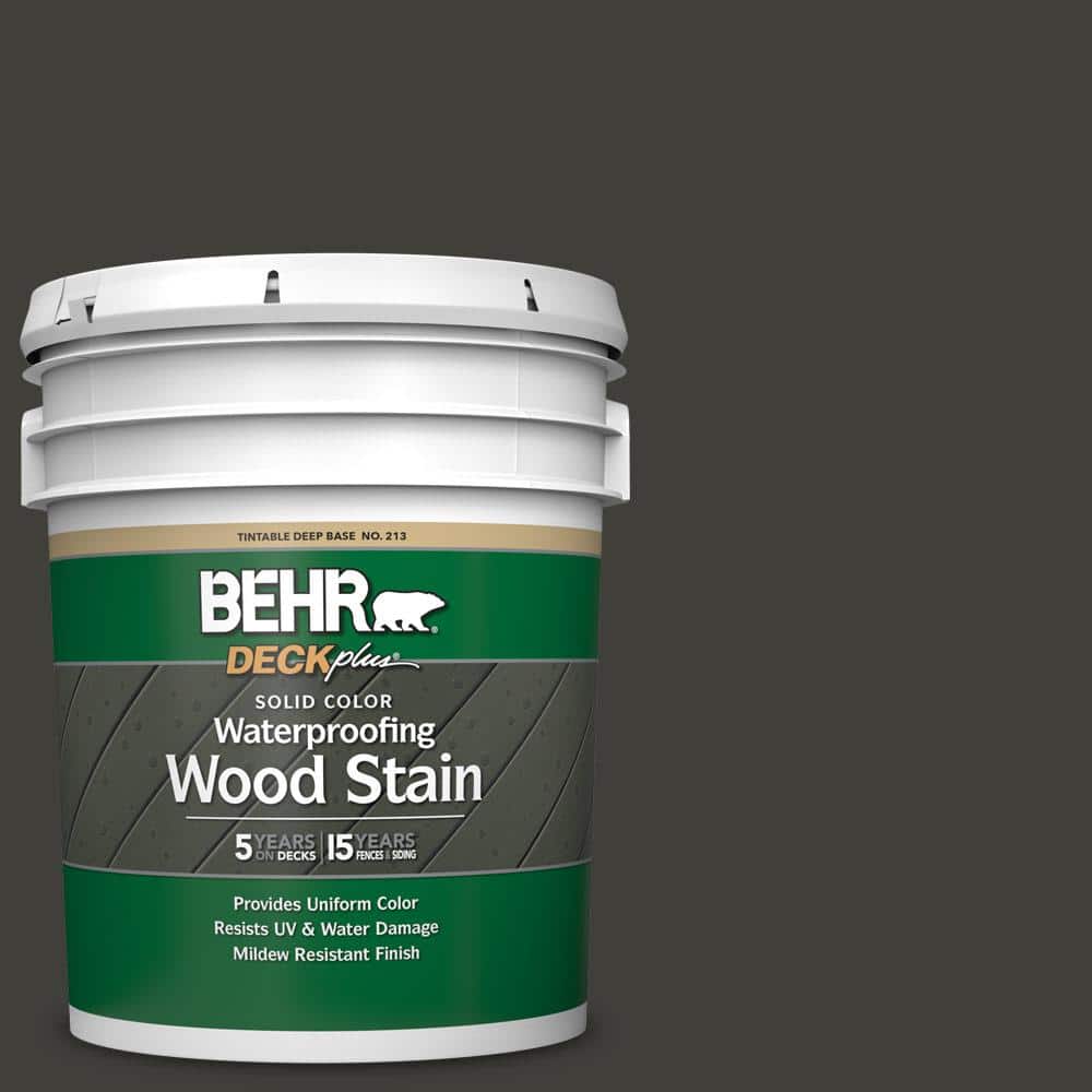5 gal. #S-H-790 Black Suede Solid Color Waterproofing Exterior Wood Stain