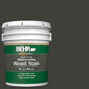 5 gal. #S-H-790 Black Suede Solid Color Waterproofing Exterior Wood Stain