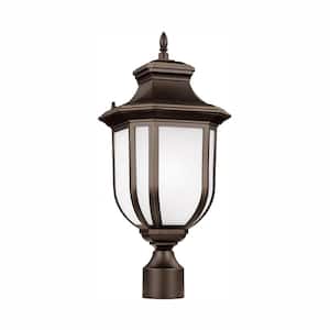 Childress 1-Light Outdoor Antique Bronze Post Light with LED Bulb