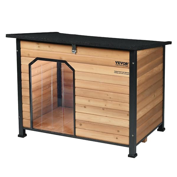 VEVOR Outdoor Dog House Waterproof Insulated Dog House with Elevated Floor Anti-Bite Wood Dog House Outdoor Iron Frame