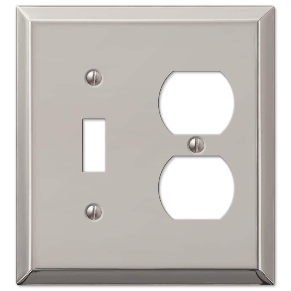 Metallic 2 Gang 1-Toggle and 1-Duplex Steel Wall Plate - Polished Nickel price history on PriceWatchPro