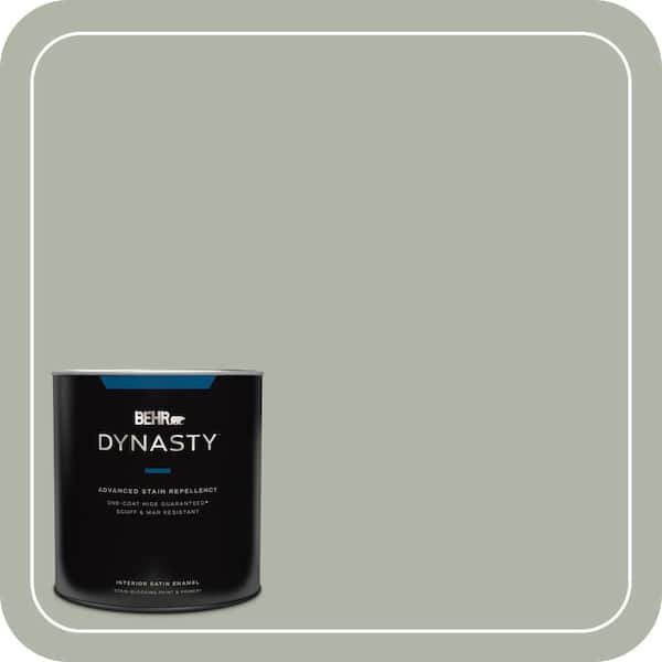 BEHR DYNASTY 1 qt. #ICC-56 Green Tea Satin Enamel Interior Stain-Blocking Paint & Primer