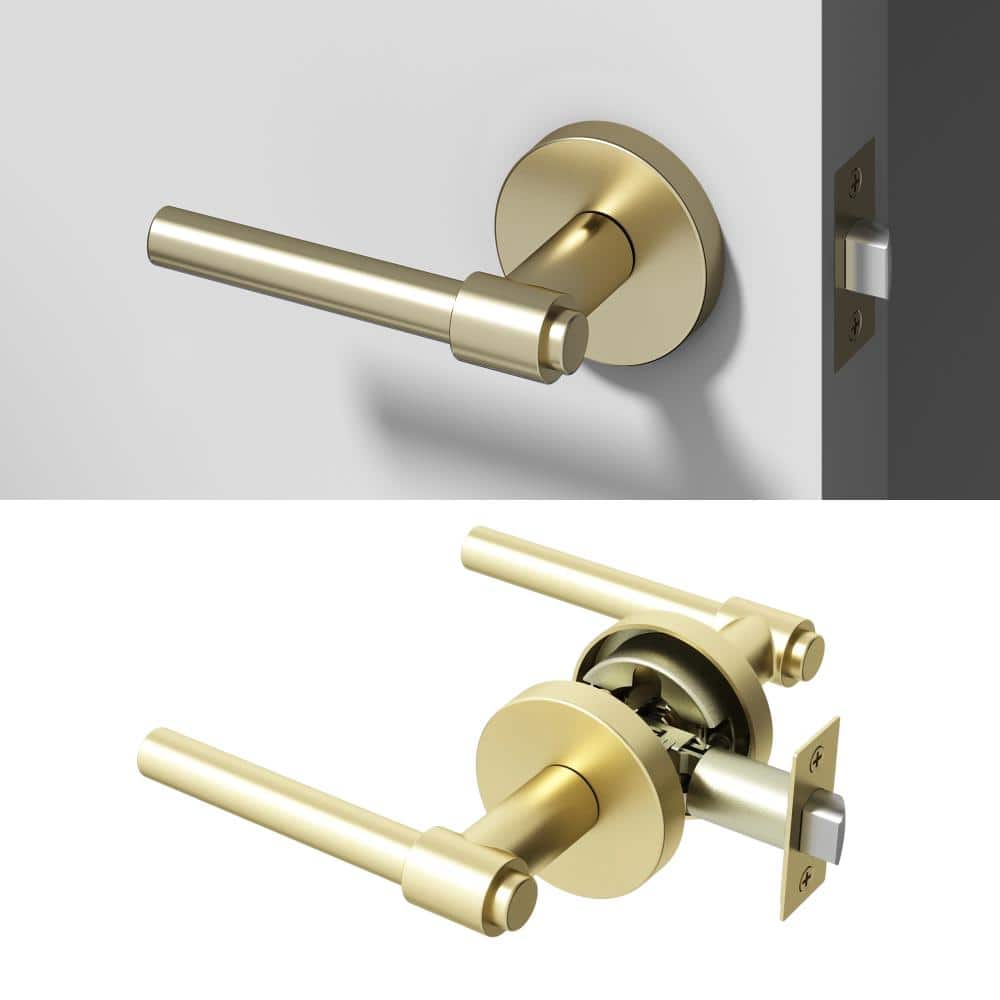 Zen Metal Brushed Champagne Gold Passage Hall/Closet Round Door Handle with Round Rosette price history on PriceWatchPro