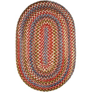 Bouquet Tawny Port 3 ft. x 5 ft. Oval Indoor/Outdoor Braided Area Rug