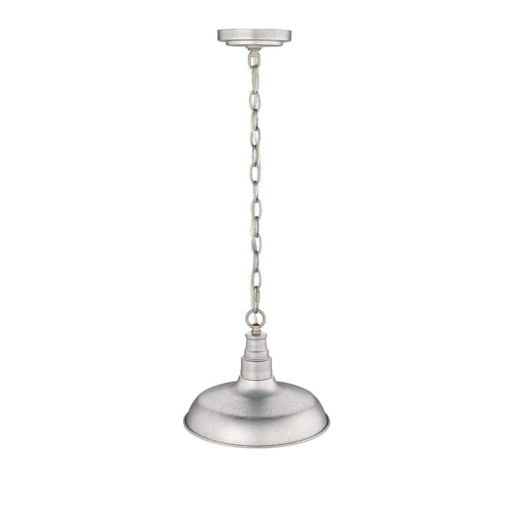 Galvanized Glass 10.68" Outdoor Pendant Light