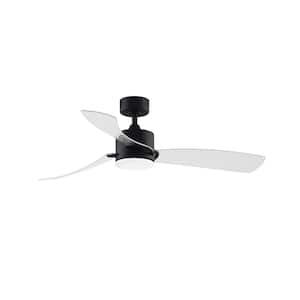 SculptAire 52 in. Integrated LED Black Ceiling Fan with Light Kit and Remote Control
