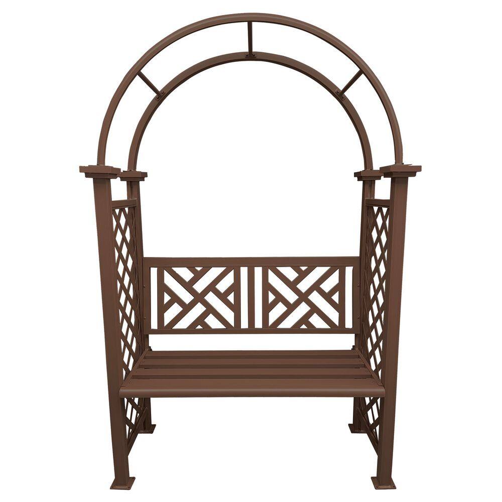 Brown Aluminum Garden Arbor Arch with 2-Seater Bench price history on PriceWatchPro