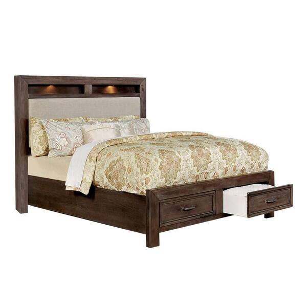 Unbranded Gerald Brown Wood Frame King Platform Bed