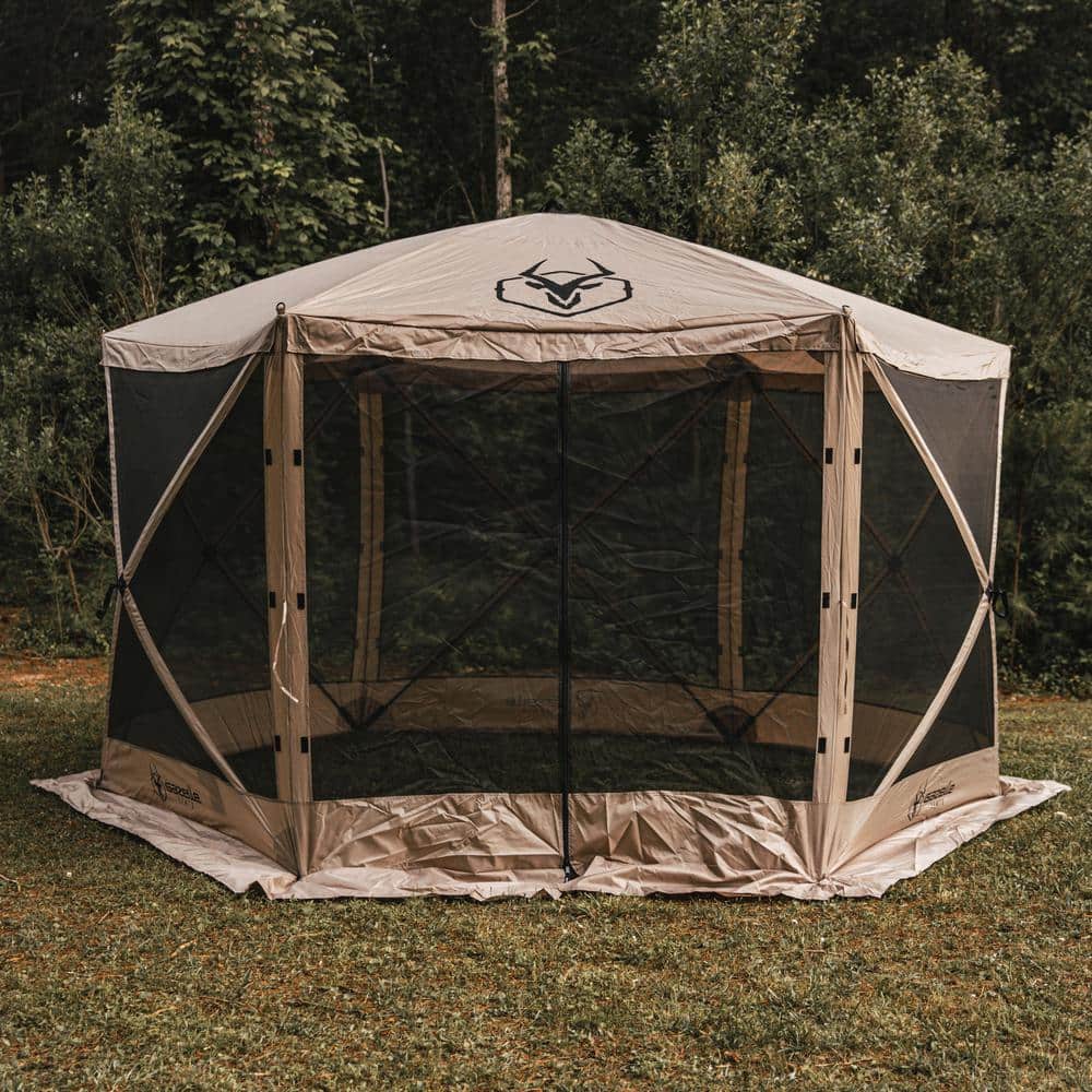 Desert Sand 10x10 Hexagon Fiberglass Portable Gazebo