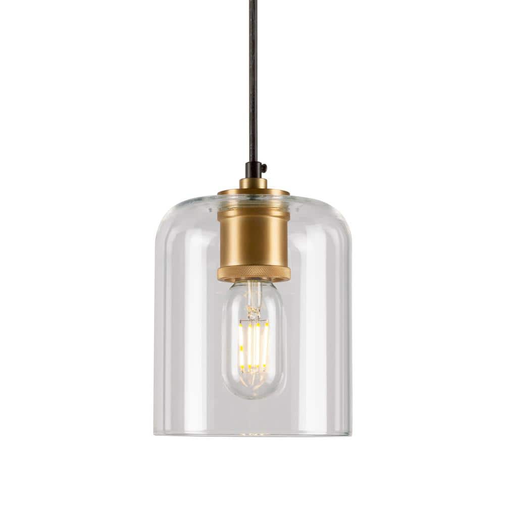 Tyrone Soft Gold and Black Bell-Shaped Glass Pendant