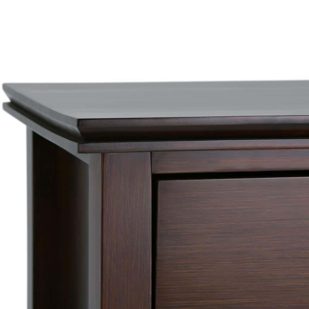 Russet Brown Solid Wood 24" Bedside Nightstand with 1 Drawer