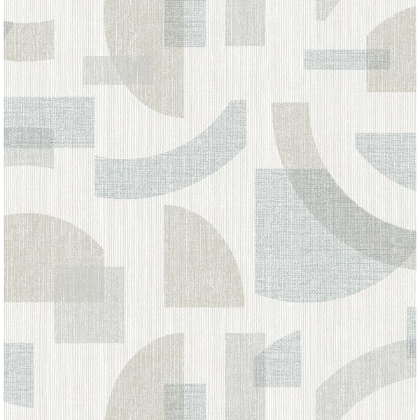 A-Street Prints Fulton Light Blue Shapes Textured Non-pasted Paper Wallpaper