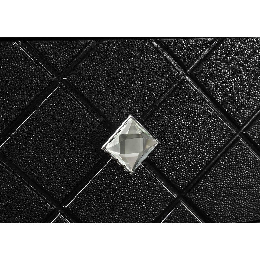 Penelope Black 2-Drawer Nightstand with Acrylic Knobs