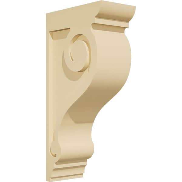 Ekena Millwork Standard Scroll 3 in. W x 12 in. H x 6 in. D Signature Urethane Polyurethane Corbel