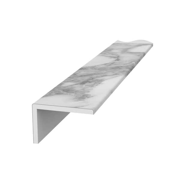 FlexStone 3 in. x 96 in. Remodel Trim with 2 in. lip in Calacatta White
