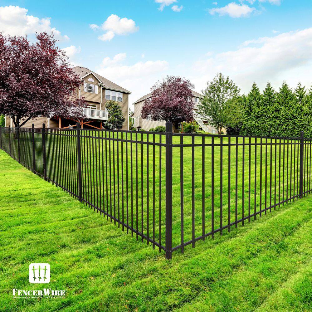 6 ft. x 6 ft. Black Heavy-Duty Steel Ornamental Fence Panel