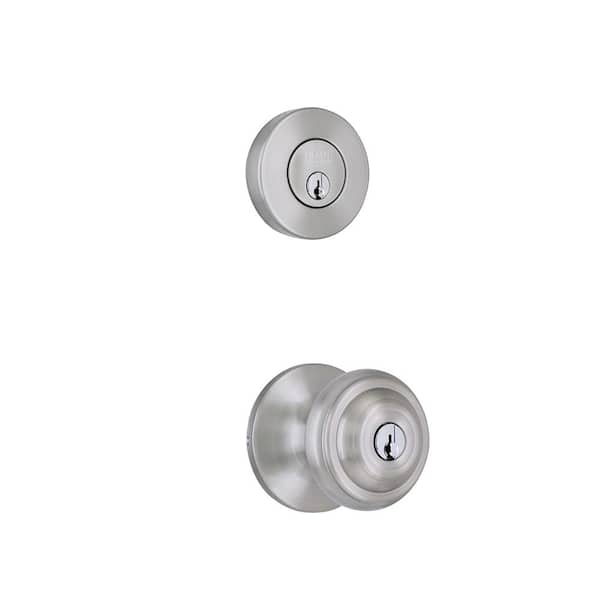 Mulholland Satin Nickel Single Cylinder Door Knob Combo Pack Featuring Dual Keyway