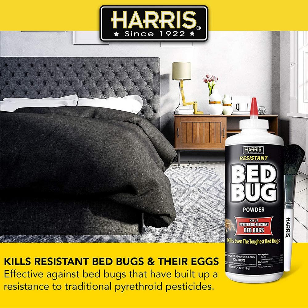 Harris Resistant Bed Bug Powder with Applicator Brush, 4 Oz