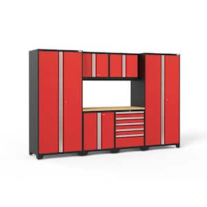 Pro Series 7-Piece 18-Gauge Steel Garage Storage System in Deep Red (128 in. W x 85 in. H x 24 in. D)