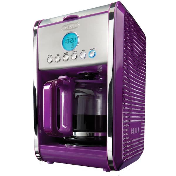 Bella Dots Programmable 12-Cup Coffee Maker in Purple