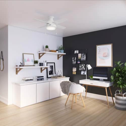 Ristrello 44 in. LED Low Profile Indoor Fresh White Ceiling Fan with Light Kit Ceiling Fans