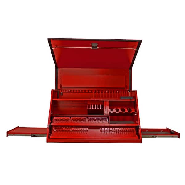 Extreme Tools 41 in. 3-Drawer Deluxe Portable Workstation Top Chest with Computer Drawer and Pull-Out Shelf in Textured Red