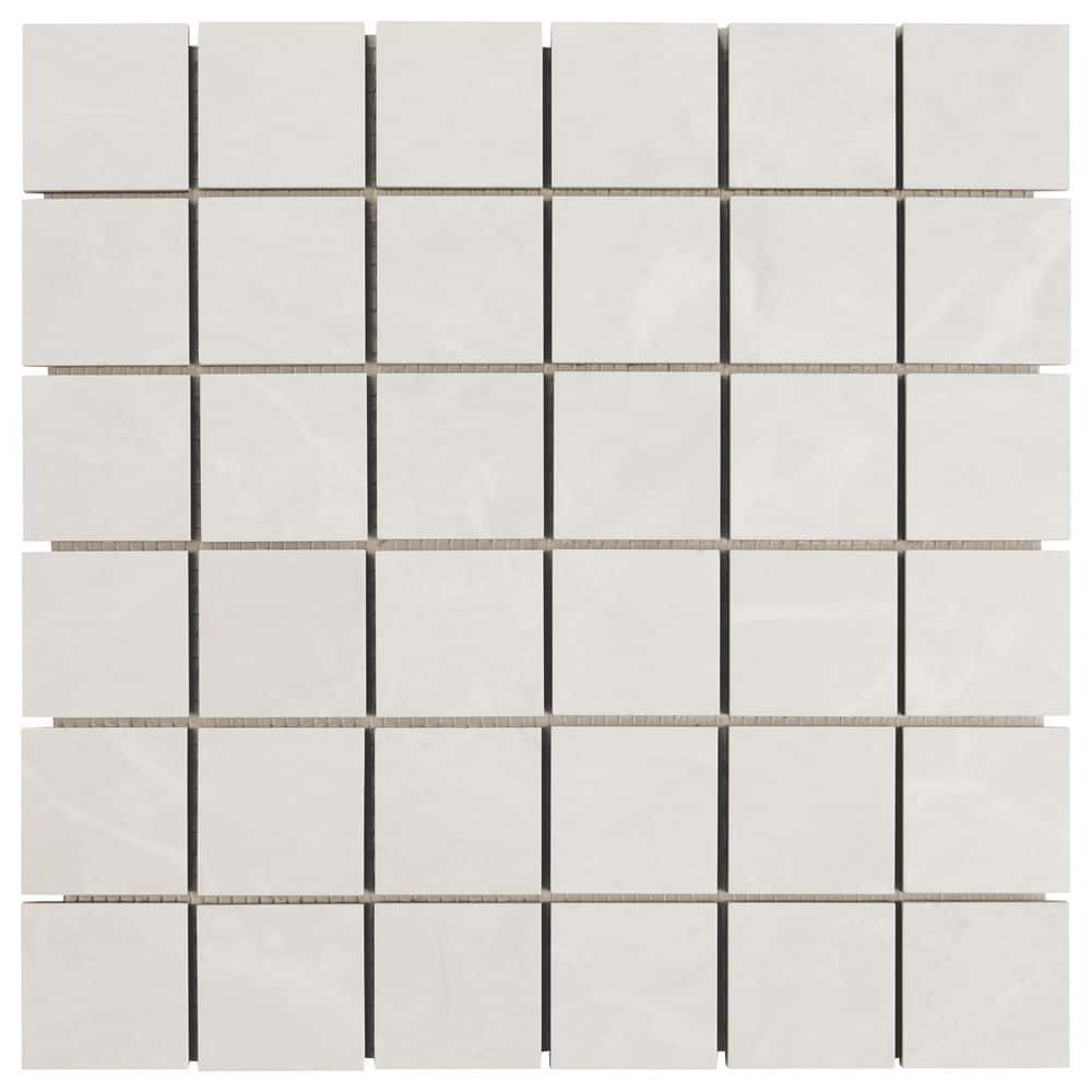 Tavani Cream White 4 in. x 0.41 in. Marble Look Matte Porcelain Mosaic Floor and Wall Tile Sample price history on PriceWatchPro