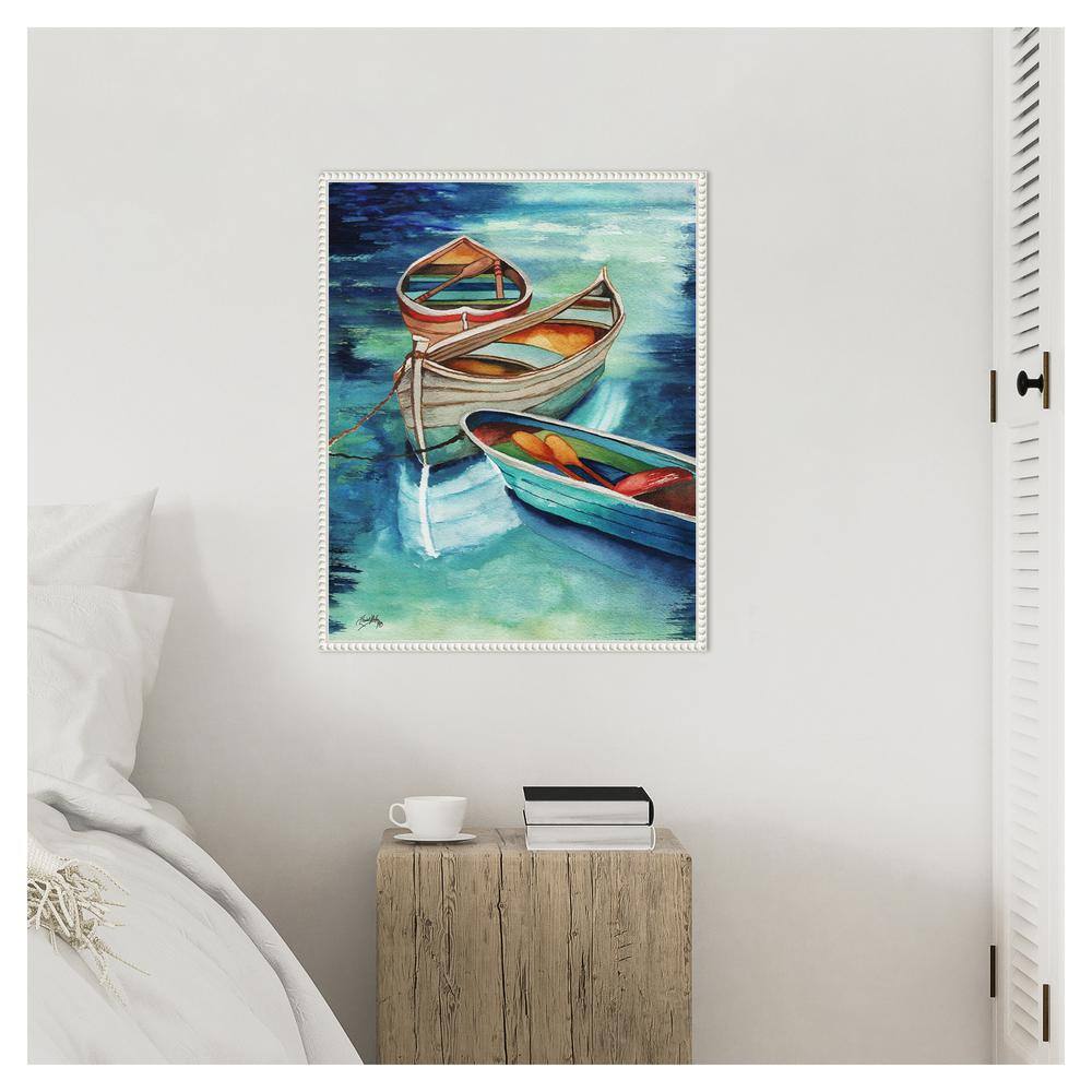 Beaded Perimeter Nautical Rowboats Canvas Wall Art
