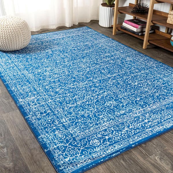 Azul Filigree Blue and White Blue 8 ft. x 10 ft. Area Rug
