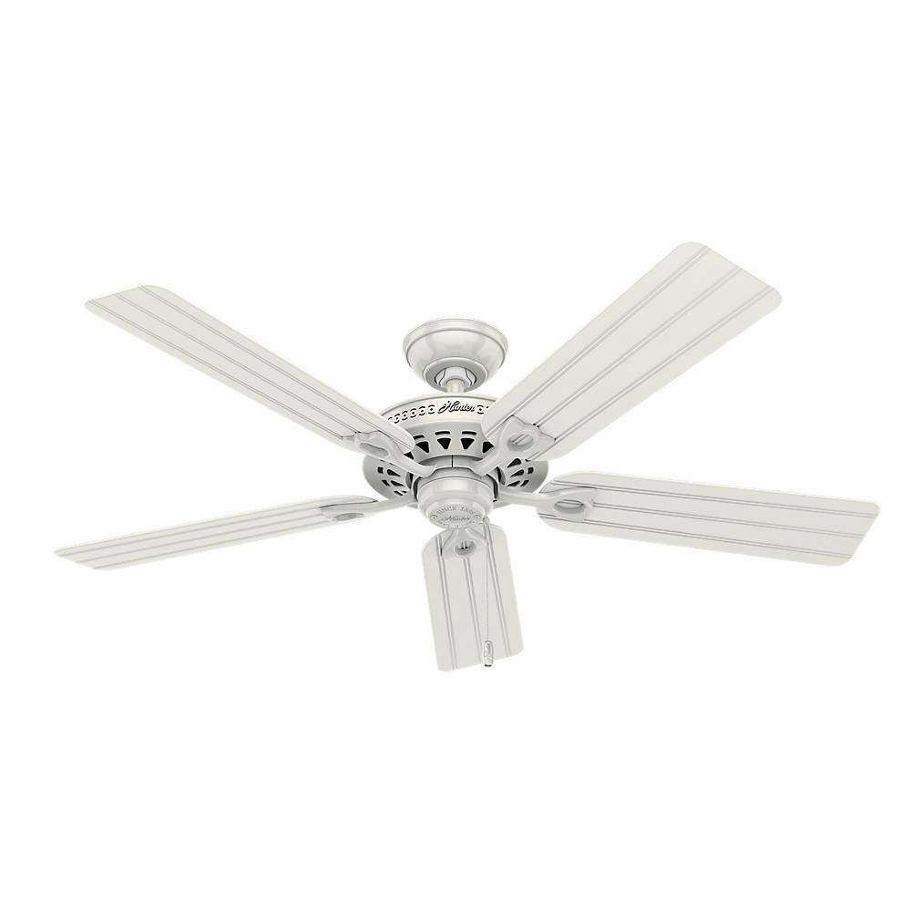 White 52" Ceiling Fan with Light and Remote