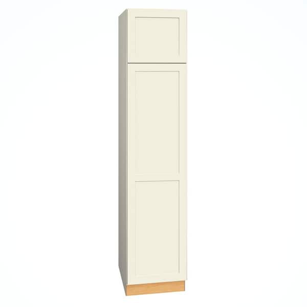 Quick Ship Cottage 18 in. W x 24 in. D x 84 in. H Assembled Plywood Shaker Pantry Kitchen Cabinet in Starlight