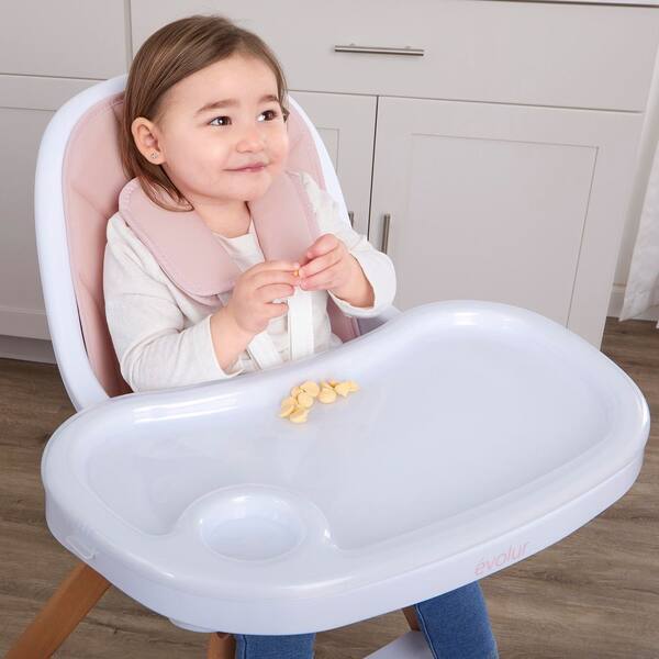 Evolur Zoodle Pink Modern 2-in-1 Highchair 254-PINK - The Home Depot