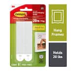 Command 20 Lb XL Heavyweight Picture Hanging Strips, White, Damage Free Decorating, 8 Pair