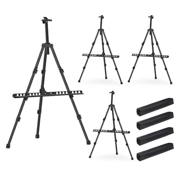 4-Pack Adjustable Black Metal Easel Stand Portable Collapsible