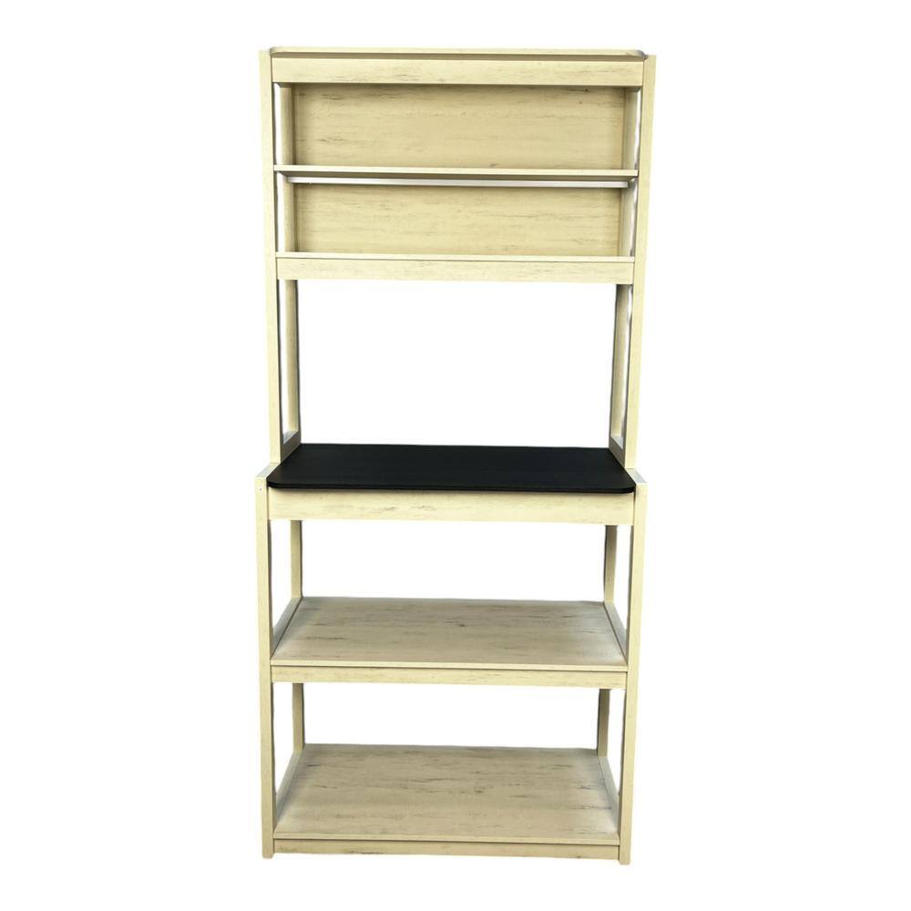 "31.5"" White and Black color 5-Tier Bakers Rack for Kitchen with Storage, Coffee Bar, Kitchen Shelves, Microwave Stand" price history on PriceWatchPro