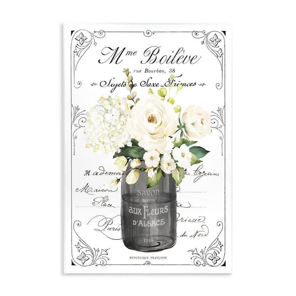 Parisian Bathroom Floral Bouquet Flowers by Lettered and Lined Unframed Graphic Art Print Typography 10 in. x 15 in.