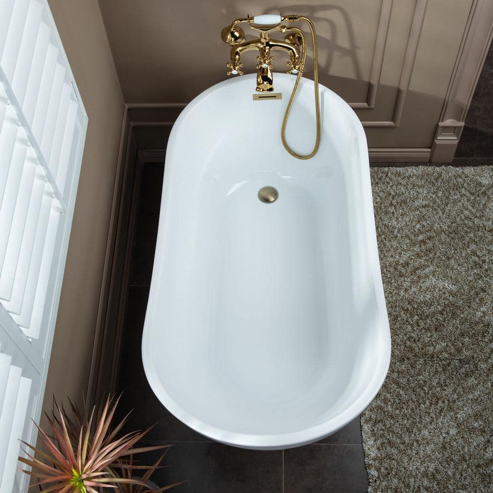 Polished Gold Stainless Steel Wall Roman Tub Faucet with Diverter