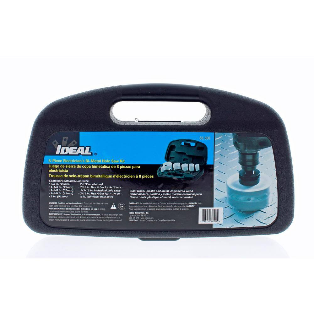 IDEAL Electrician's BiMetal Hole Saw Kit 8 Piece 36500 The Home Depot