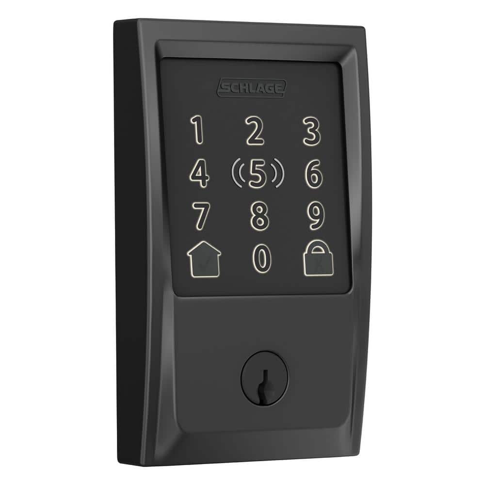 Century Matte Black Electronic Encode Plus Smart Wifi Deadbolt