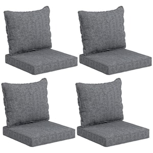 8-Piece Patio Chair Cushion and Back Pillow Set, Seat Replacement Patio, Cushions Set for Outdoor Garden Furniture, Gray