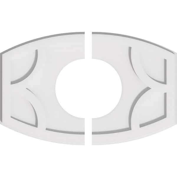 Ekena Millwork 20 in. x 13.37 in. x 1 in. Kailey Architectural Grade PVC Contemporary Ceiling Medallion (2-Piece)