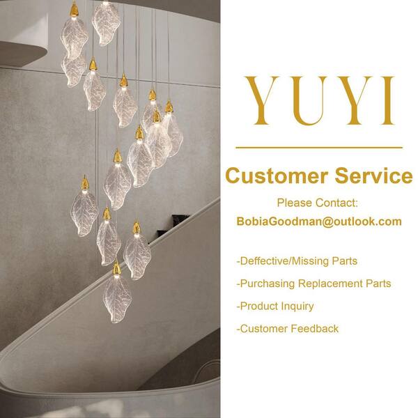 YUYI Modern 78 in. H 14Light Integrated LED Silver Crystal